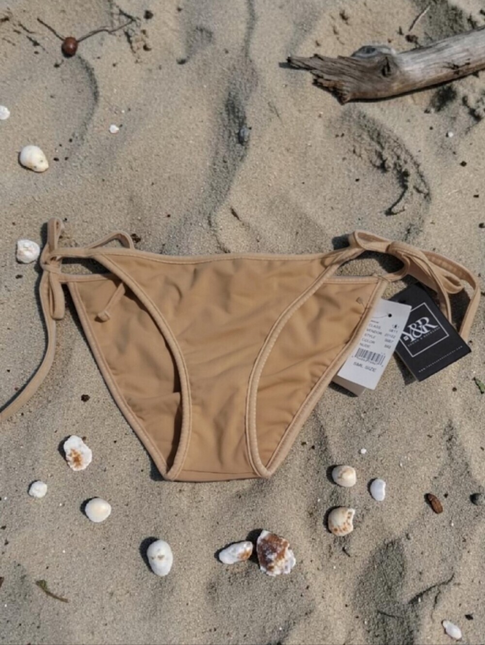 Y&R - Small Tan Tie-Side Bikini Bottom
